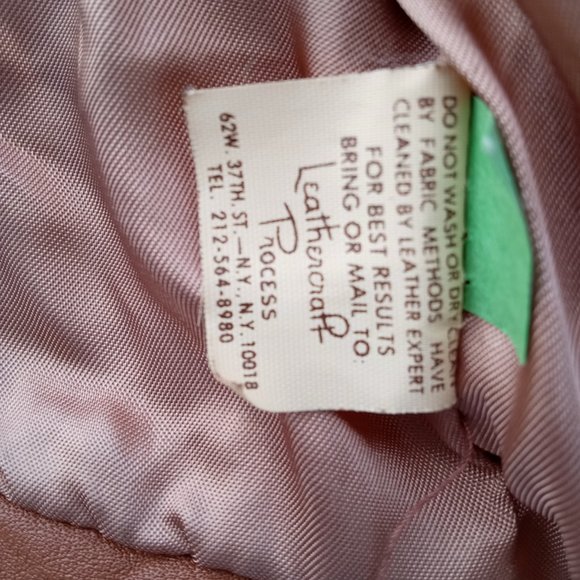 Vintage 80s T Edwards Leather Jacket Flare Shoulders Pockets Lined Cognic - Picture 8 of 10